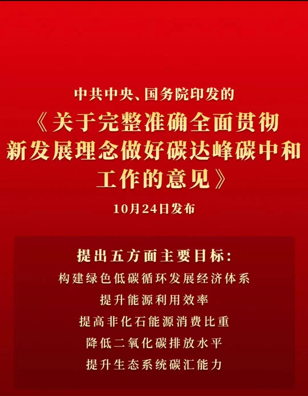 顶层设计 | 国务院 关于完整准确全面贯彻新发展理念 做好碳达峰碳中和工作的意见(图1)